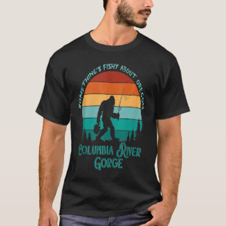 T-shirt Retro Columbia River Gorge Oregon Sasquatch Fishin