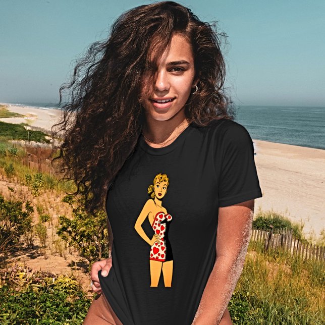 T-shirt Retro Comics maillot de bain Girl Tee - Charme Vin (Créateur téléchargé)