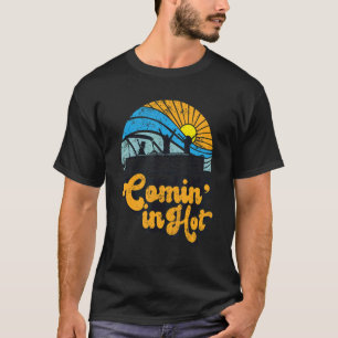 T-shirt Retro Comin Hot Pontoon Boating Lake Pontoonin