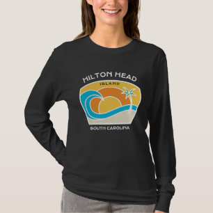 T-shirt Retro Cool Hilton Head Island SC Plage Arbre Palmi