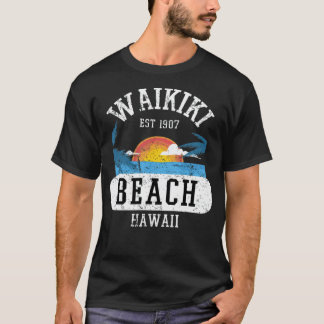 T-shirt Retro Cool Waikiki Beach Hawaii Island beachball k