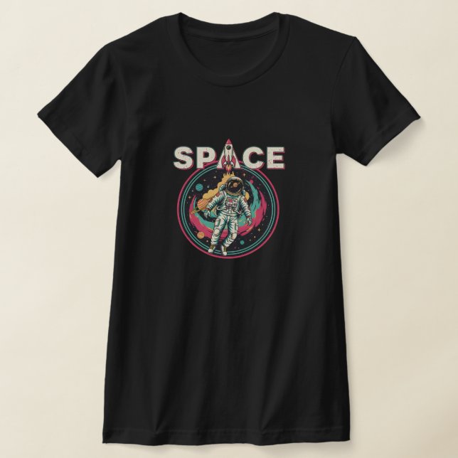 T-shirt Retro Cosmic Astronaut Space Art (Poser)