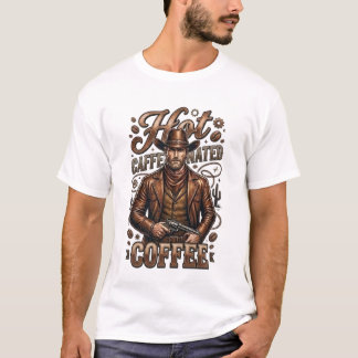 T-Shirt Rétro Cowboy Café Caféiné Chaud