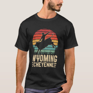 T-shirt Retro Cowboy Cheyenne Wyoming Rodeo Fan Western So