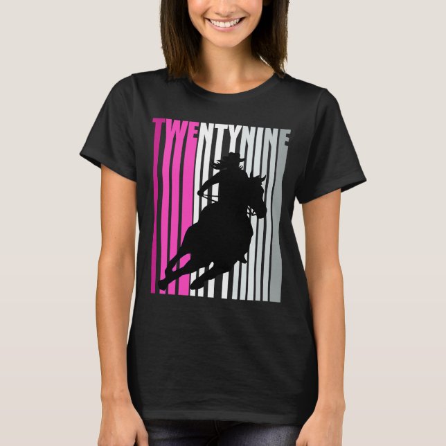 T-shirt Retro Cowgirl Anniversaire 29e Rodeo Cheval Queen  (Devant)