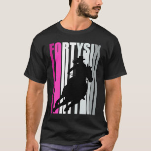 T-shirt Retro Cowgirl Anniversaire 46e Rodeo Cheval Queen 