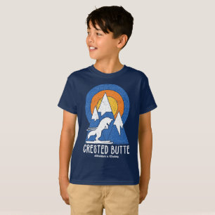 T-shirt Retro Crested Butte Ski White Fox