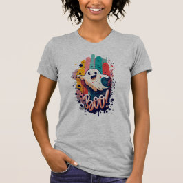 T-shirt Retro Cute Boo Ghost Femmes Halloween