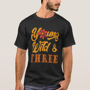 T-shirt Retro Cute Flower Kids 3e anniversaire garçons fil
