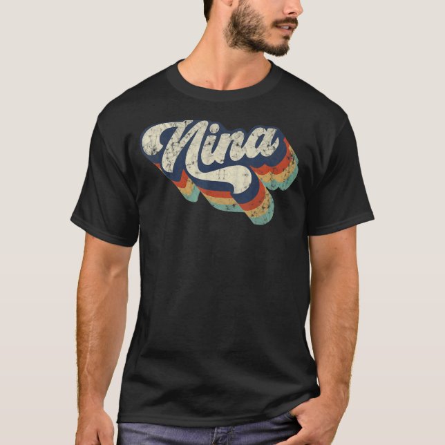 T-shirt Retro Cute Nina for Grandma Best Nina Ever Mother' (Devant)