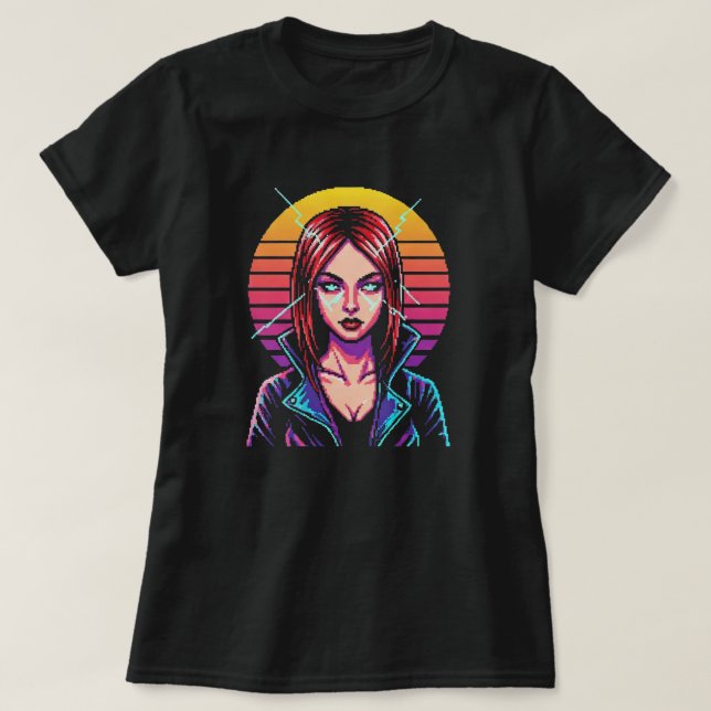 T-shirt Retro-Cyber Warrior (Design devant)