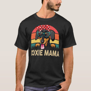 T-shirt Retro Dachshund Maman Doxie Mama Weiner Chien Mama