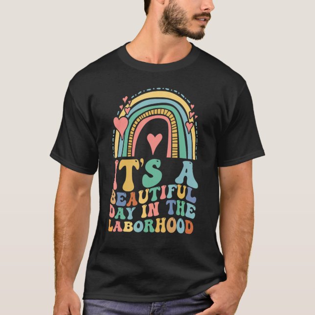 T-shirt Retro de la main d'oeuvre C'est une belle journée  (Devant)