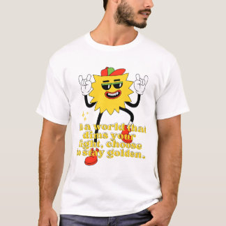 T-Shirt rétro de Stay Golden - Vibes positives les