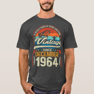 T-shirt Rétro Décembre 1964 58 Ans Amoureux de la pêche 58