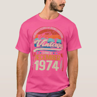 T-shirt Rétro Décembre 1974 48 Ans Amoureux de la pêche 48