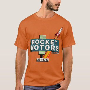 T-shirt Retro Déficit Rocket Motors Auto Concessionnaire T