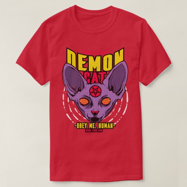 T-shirt Retro Demon Sphynx Cat (Design devant)