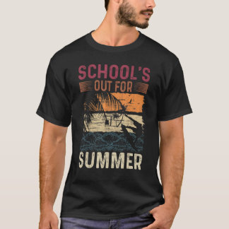 T-shirt Retro Dernière Journée D'Écoles Sorties Pour L'Été