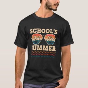 T-shirt Retro Dernière Journée D'Écoles Sorties Pour L'Été