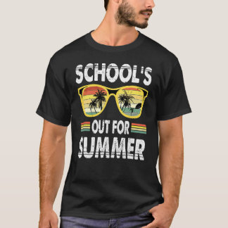T-shirt Retro Dernière Journée D'Écoles Sorties Pour L'Été