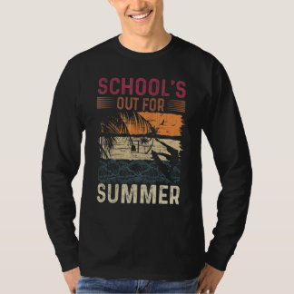 T-shirt Retro Dernière Journée D'Écoles Sorties Pour L'Été
