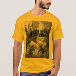 T-shirt Rétro dessin de partie de chat noir