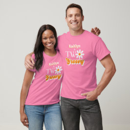 T-shirt Retro Deux Super filles 2e anniversaire