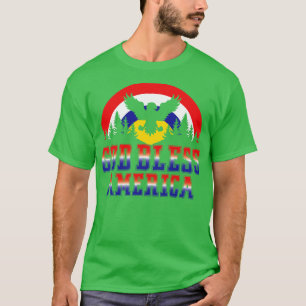 T-shirt Retro Dieu bénisse l'Amérique 4 juillet