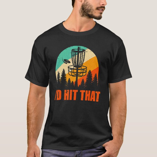 T-shirt Retro Disc Golf Je frapperais ce disque Golf Sunse (Devant)