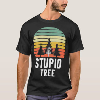 T-shirt Retro Disc Golf Stupid Tree Funny Frisbee Golf Gif
