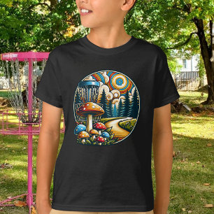 T-shirt Retro Disque Golf Psychedelic Ai Art