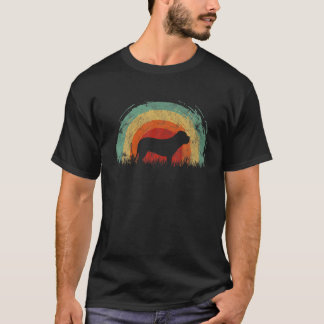 T-shirt Retro Dogue De Bordeaux Vintage Rainbow Dog Men Wo