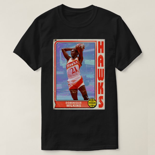 T-shirt Retro Dominique Wilkins Trading d (Design devant)