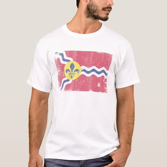 T-shirt Rétro drapeau patriotique de St Louis Missouri (Devant)