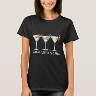 T-shirt Rétro Drôle Santa's Little Helper Martini Joyeux N