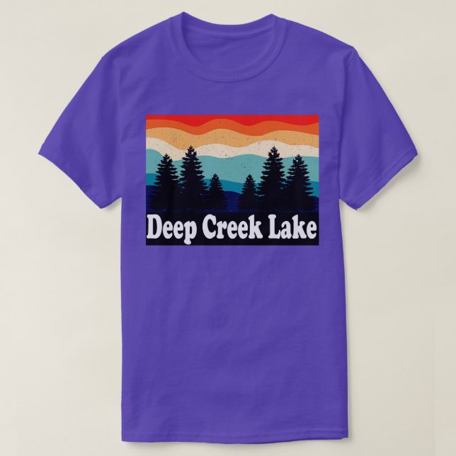 T-shirt Retro du lac Deep Creek Maryland (Design devant)