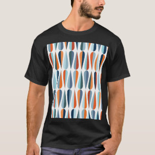 T-shirt Rétro du milieu du siècle, goutte forme motif.