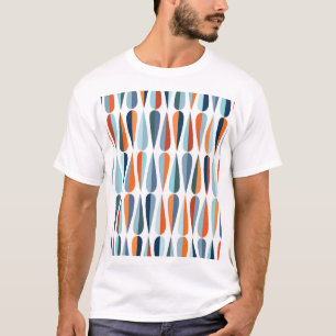 T-shirt Rétro du milieu du siècle, goutte forme motif.