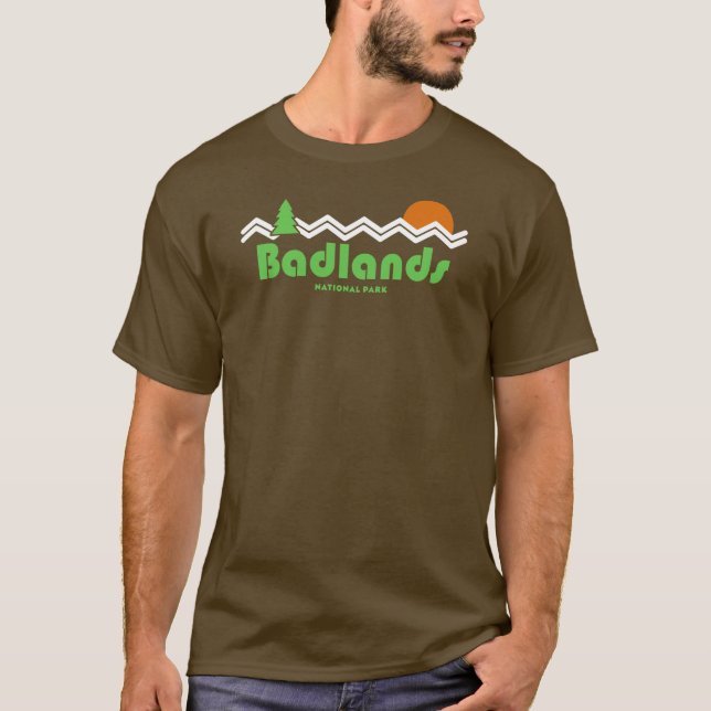 T-shirt Rétro du parc national des Badlands (Devant)