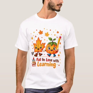 T-shirt Retro Enseignant Automne Png, Tomber dans l'amour 