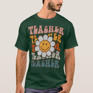 T-shirt Retro Enseignant Daisy Colorful Élémentaire Tea