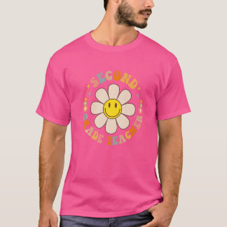 T-shirt Retro Enseignant de 2e année Daisy Coloré 2e année