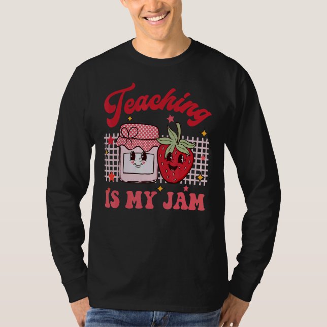 T-shirt Retro Enseignement Est Mon Jam Enseignant Vibes Éc (Devant)