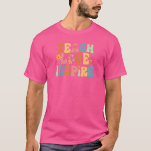 T-shirt Rétro Enseigner Amour Inspirer Retour à l'école En