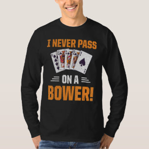 T-shirt Retro Euchre Jouer Jeu Carte Ne Passe Jamais Sur U