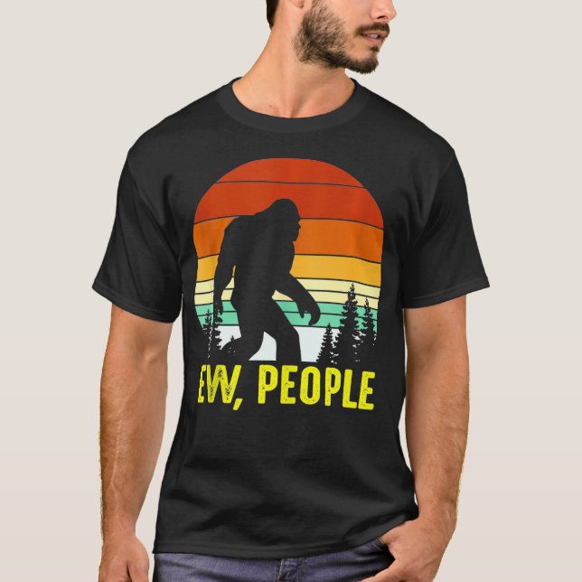 T-shirt Retro Ew People Drôle Bigfoot Sasquatch  (Devant)