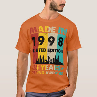 T-shirt Rétro Fabriqué En 1998 Edition Limitée 25 Ans de B