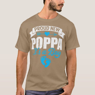 T-shirt Retro Famille Fière Nouveau Poppa C'est un garçon 