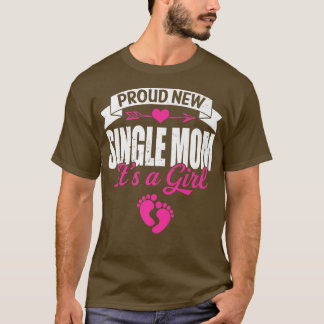T-shirt Retro Famille Fière Nouvelle maman célibataire C'e